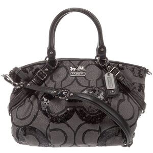 Coach 15940 Sophia Madison Graphite Sequins Gray/Black Op Handbag Satchel Bag